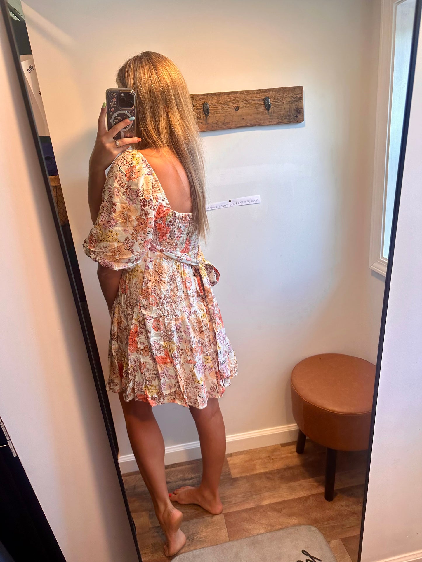 Floral Square Neck Mini Dress