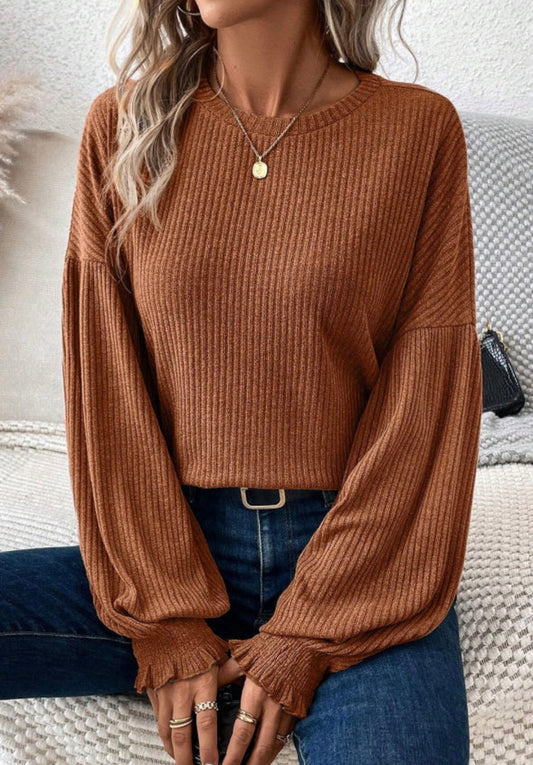 Rust Drop Shoulder Top