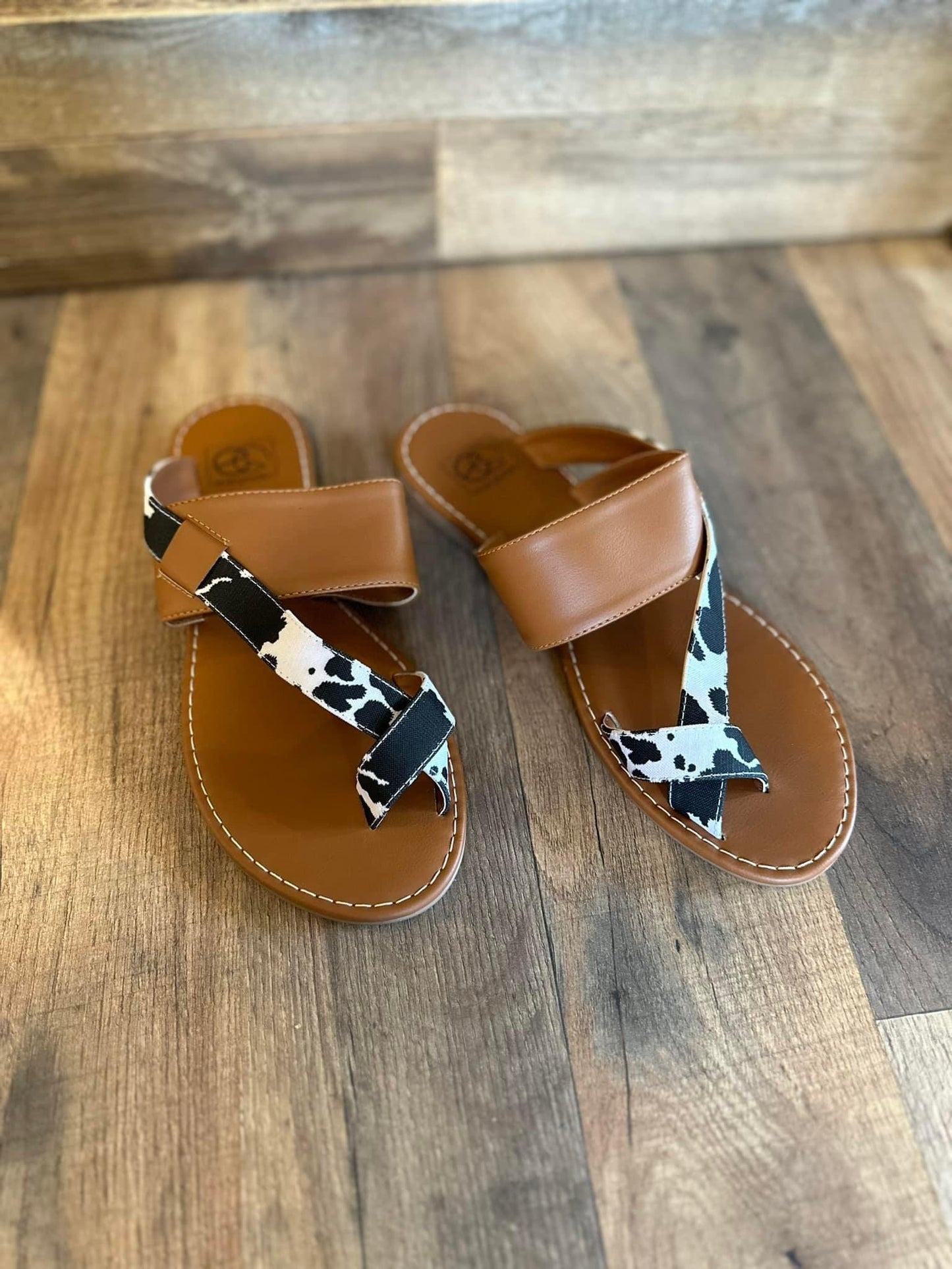 Mimi Cow Print Sandals