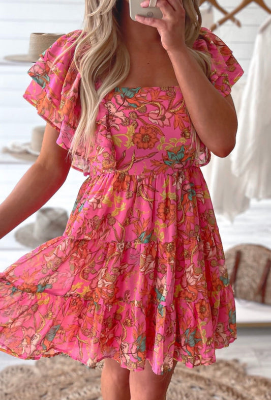 Floral Tiered Sleeve Dress