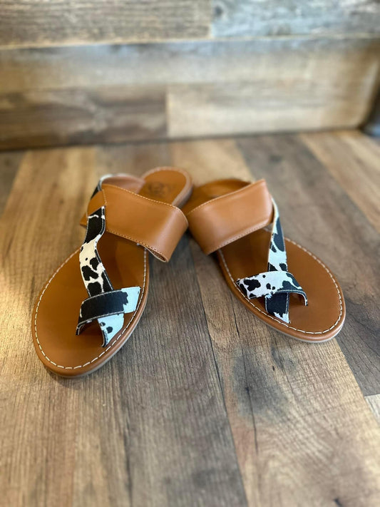 Mimi Cow Print Sandals