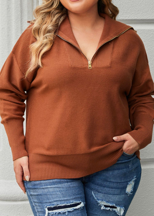 Rust Quarter Zip