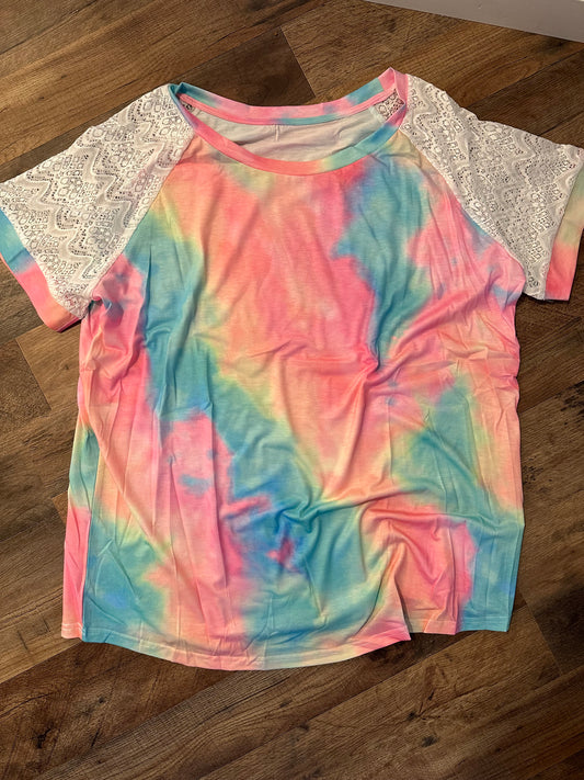 Tie Dye Lace Sleeve