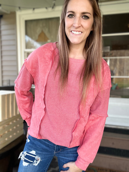 Pink Mineral Wash Long Sleeve
