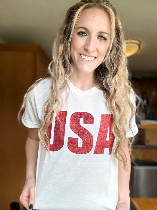 USA Glitter Tee